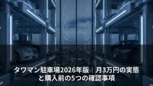タワマン駐車場2026年版｜月3万円の実態と購入前の5つの確認事項