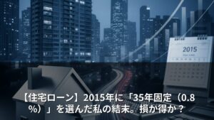 【住宅ローン】2015年に「35年固定（0.8%）」を選んだ私の結末。損か得か？